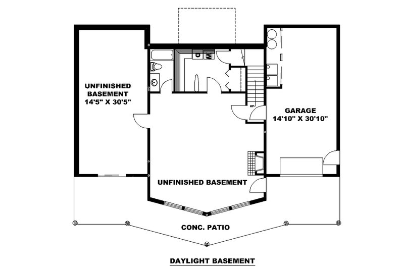 Architectural House Design - Floor Plan - Lower Floor for Farmhouse House Plan #117-951 - 3 bed, 3.5 bath