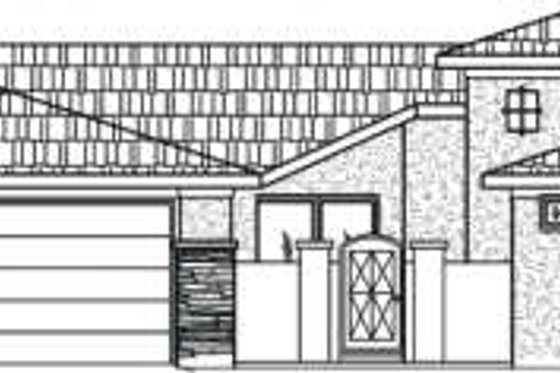 Exterior - Front Elevation for Adobe / Southwestern House Plan #24-263 - 4 bed, 3 bath
