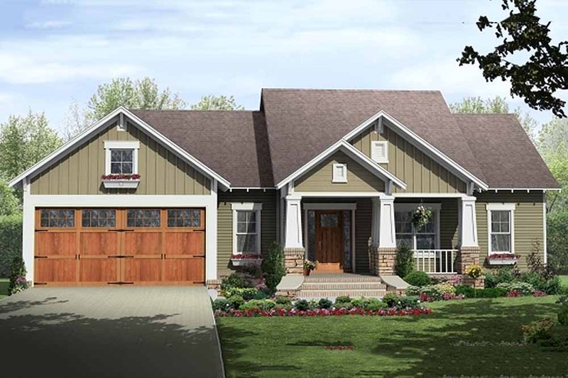 Architectural House Design - Craftsman Exterior - Front Elevation Plan #21-344