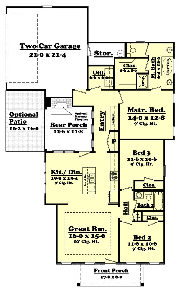 House Blueprint - Cottage Floor Plan - Main Floor Plan #430-106