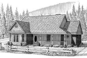 Country Exterior - Front Elevation Plan #410-224