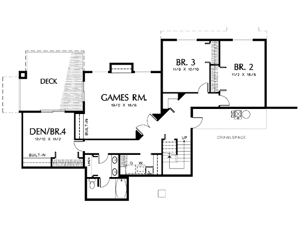 Architectural House Design - Traditional Floor Plan - Lower Floor Plan #48-419