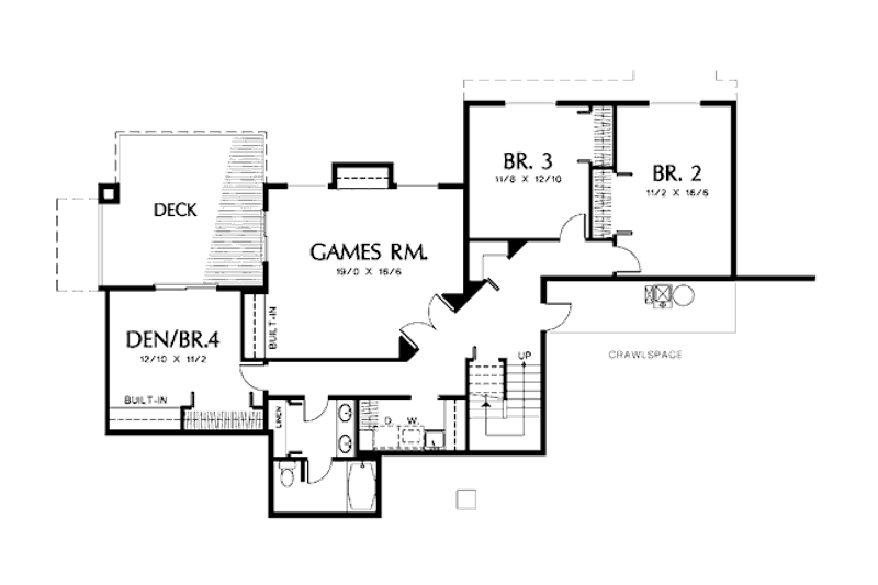 Home Plan - Floor Plan - Lower Floor for Traditional House Plan #48-419 - 4 bed, 2.5 bath