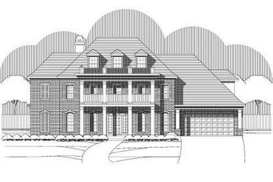 Exterior - Front Elevation for Colonial House Plan #411-769 - 5 bed, 3.5 bath