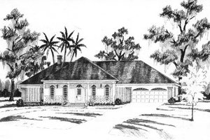 Southern Exterior - Front Elevation Plan #36-299