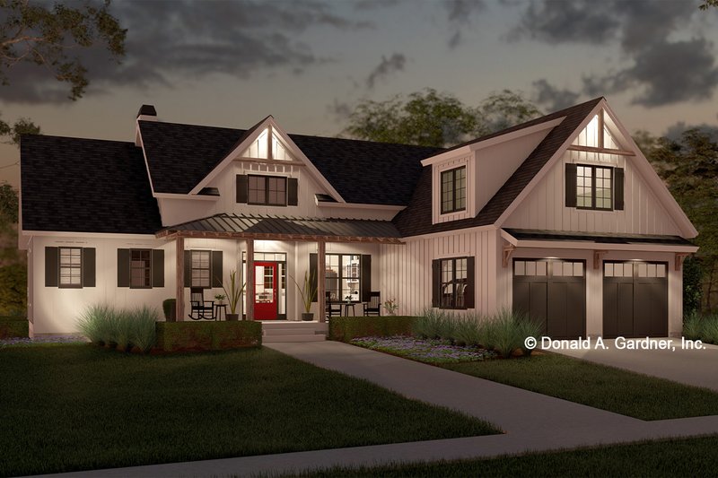 House Design - Exterior - Front Elevation 3 for Farmhouse House Plan #929-1195 - 3 bed, 2 bath