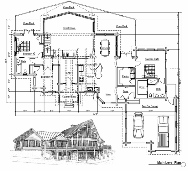 Log Floor Plan - Main Floor Plan #451-2