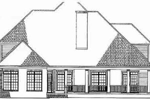 Exterior - Rear Elevation for European House Plan #17-2136 - 4 bed, 4 bath