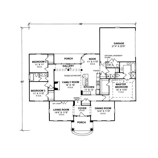 House Plan Design - Southern Floor Plan - Main Floor Plan #20-332