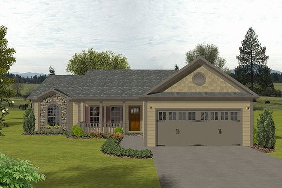 Exterior - Front Elevation 3 for Traditional House Plan #56-115 - 3 bed, 2 bath