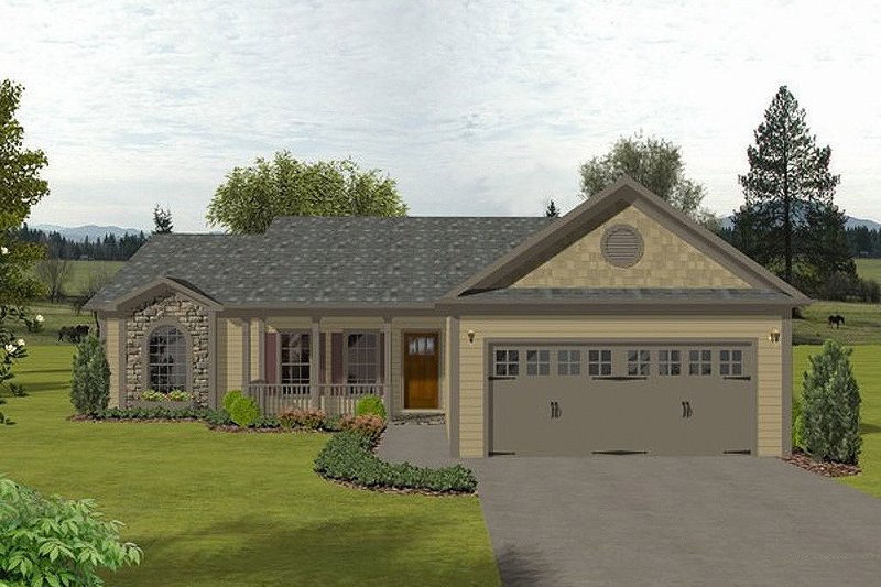 Home Plan - Exterior - Front Elevation 3 for Traditional House Plan #56-115 - 3 bed, 2 bath