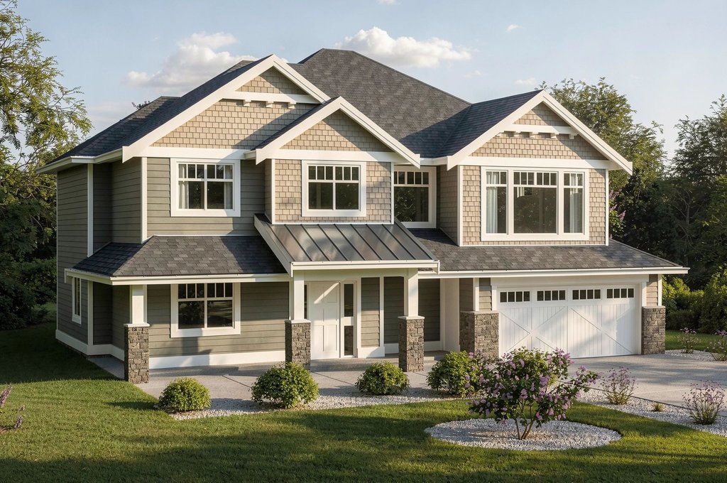 Exterior - Front Elevation 2 for Craftsman House Plan #1100-40 - 3 bed, 2 bath