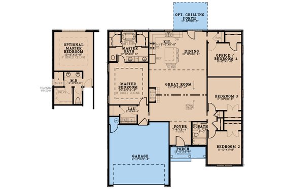 Floor Plan - Main Floor for European House Plan #923-238 - 4 bed, 2 bath