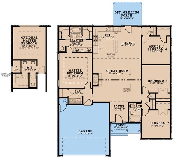 House Plan Design - Floor Plan - Main Floor for European House Plan #923-238 - 4 bed, 2 bath