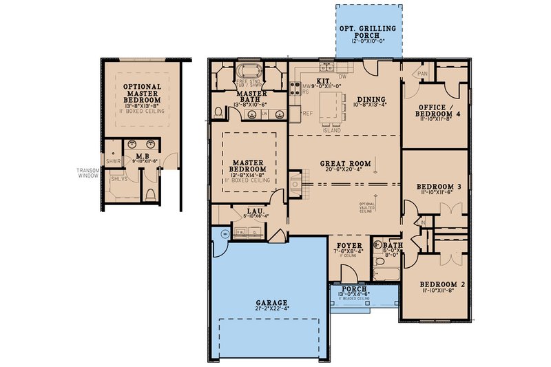 House Plan Design - Floor Plan - Main Floor for European House Plan #923-238 - 4 bed, 2 bath