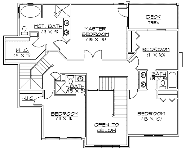Home Plan - Country Floor Plan - Upper Floor Plan #5-196