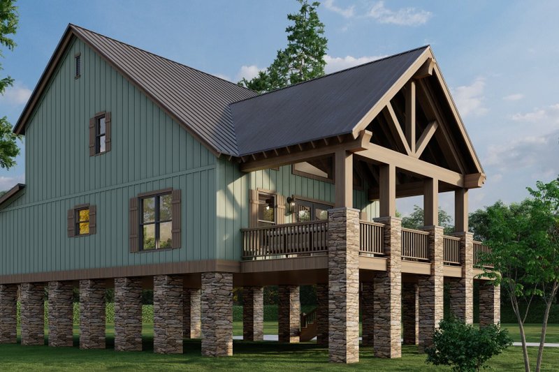 Architectural House Design - Exterior - Front Elevation 4 for Beach House Plan #923-414 - 3 bed, 2.5 bath