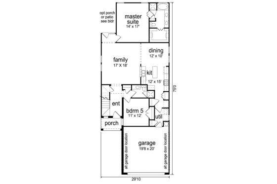 Floor Plan - Main Floor for Traditional House Plan #84-571 - 5 bed, 4 bath
