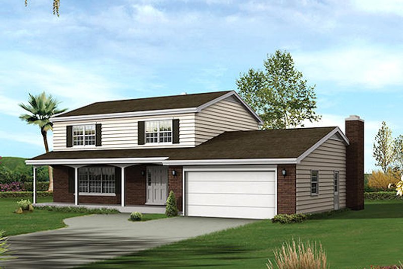 Traditional Style House Plan - 3 Beds 2.5 Baths 2258 Sq/Ft Plan #57-557