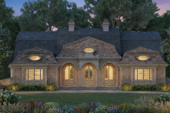 Exterior - Front Elevation 3 for Colonial House Plan #119-144 - 4 bed, 3.5 bath