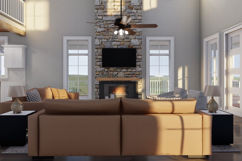 House Plan Design - Interior - Family Room 1 for Farmhouse House Plan #923-373 - 3 bed, 3.5 bath