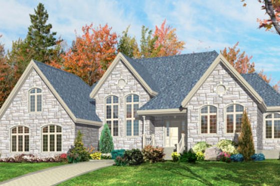 Exterior - Front Elevation for European House Plan #138-234 - 3 bed, 2.5 bath