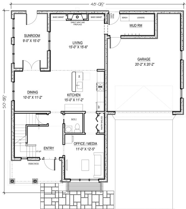 Country Floor Plan - Main Floor Plan #497-66