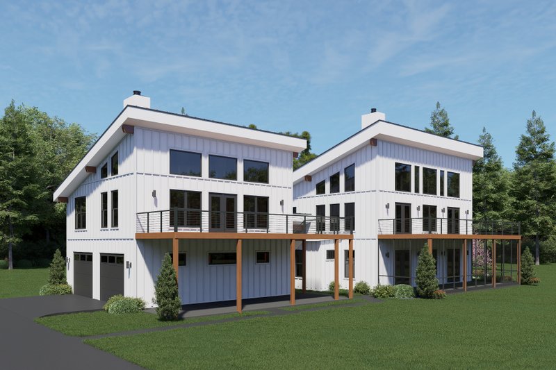 House Design - Exterior - Front Elevation 2 for Contemporary House Plan #932-1375 - 5 bed, 3.5 bath