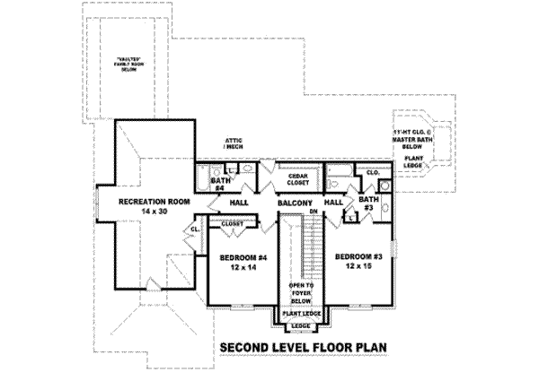 Floor Plan - Upper Floor for European House Plan #81-1193 - 4 bed, 4 bath