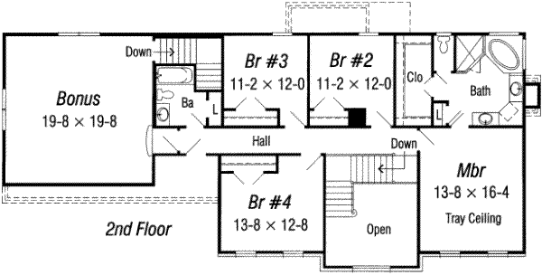European Floor Plan - Upper Floor Plan #329-120