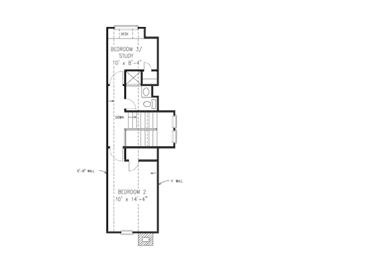 Floor Plan - Upper Floor for Bungalow House Plan #410-171 - 2 bed, 2 bath