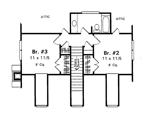 House Plan Design - Country Floor Plan - Upper Floor Plan #41-115