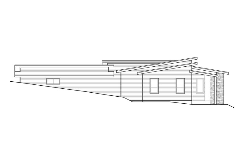 Home Plan - Exterior - Rear Elevation for Modern House Plan #124-1249 - 3 bed, 2.5 bath