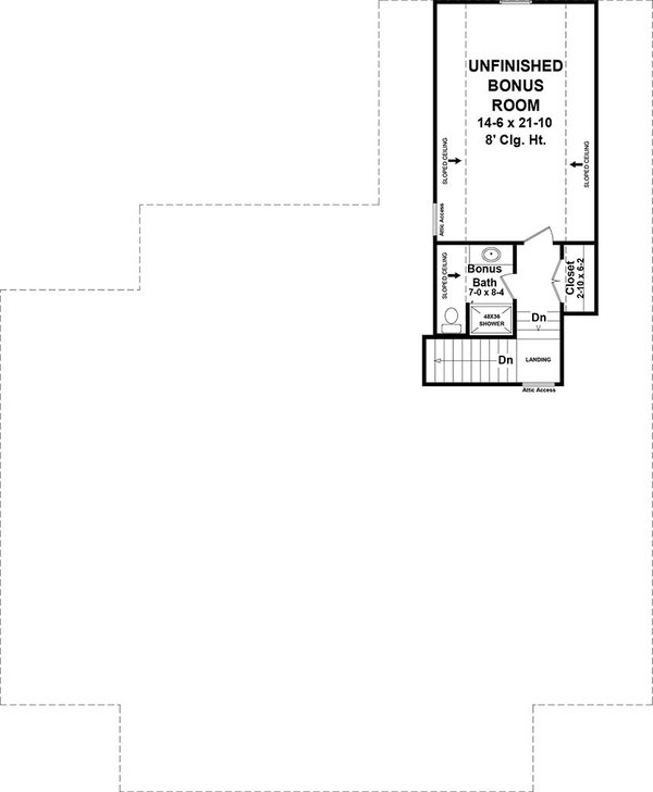 Home Plan - Floor Plan - Upper Floor for Country House Plan #21-677 - 3 bed, 2 bath