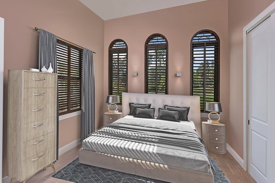 Interior - Bedroom 1 for Mediterranean House Plan #938-90 - 4 bed, 3 bath