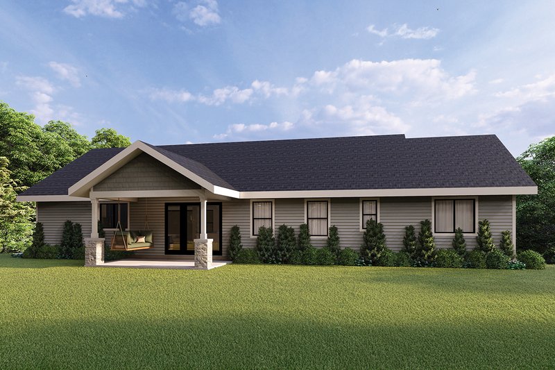 Home Plan - Exterior - Rear Elevation for Craftsman House Plan #124-1407 - 4 bed, 2.5 bath