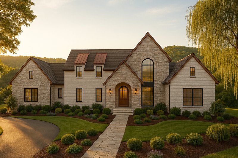 Dream House Plan - Exterior - Front Elevation 2 for Modern House Plan #1116-54 - 4 bed, 4.5 bath