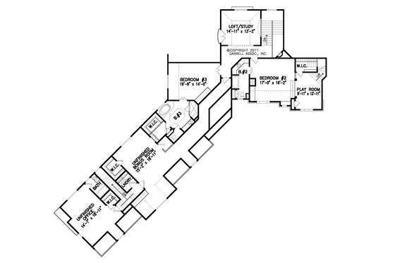 Floor Plan - Upper Floor for Traditional House Plan #54-512 - 3 bed, 3.5 bath