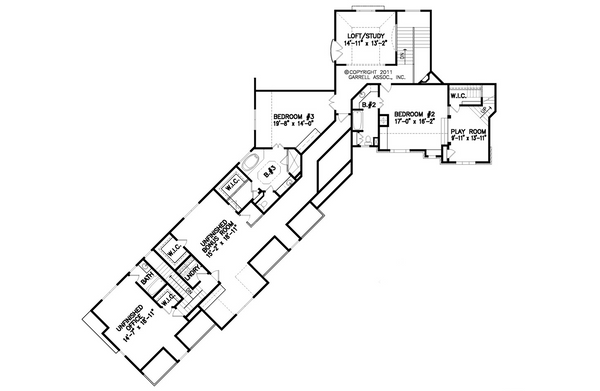 House Blueprint - Traditional Floor Plan - Upper Floor Plan #54-512