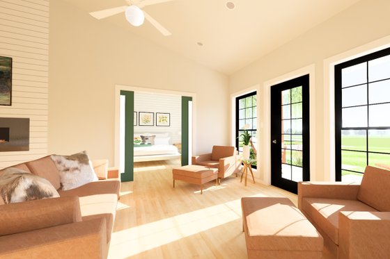 Interior - Family Room 2 for Farmhouse House Plan #126-256 - 3 bed, 2 bath