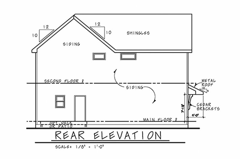 Dream House Plan - Exterior - Rear Elevation for Craftsman House Plan #20-2326 - 4 bed, 3.5 bath