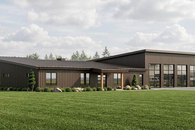 Architectural House Design - Exterior - Front Elevation 2 for Barndominium House Plan #1064-455 - 3 bed, 2.5 bath