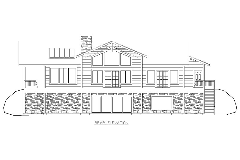 House Design - Exterior - Rear Elevation for Craftsman House Plan #117-1054 - 3 bed, 2.5 bath