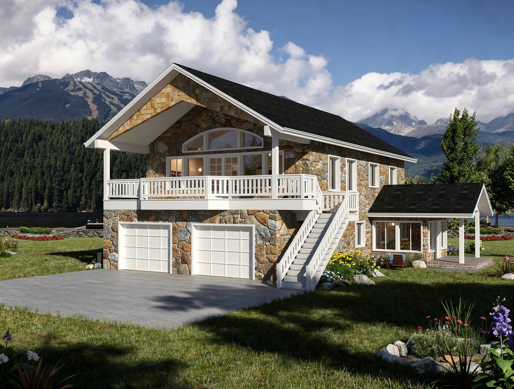 Exterior - Front Elevation 2 for Bungalow House Plan #117-608 - 2 bed, 1 bath