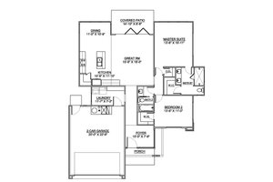 Floor Plan - Main Floor for Modern House Plan #1073-5 - 2 bed, 2 bath