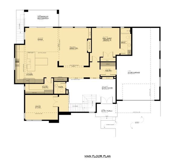 Contemporary Floor Plan - Main Floor Plan #1066-255