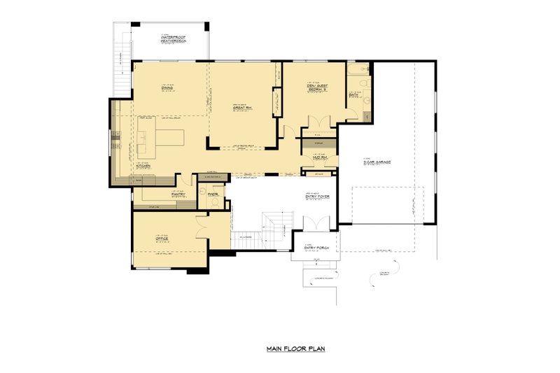 Dream House Plan - Floor Plan - Main Floor for Contemporary House Plan #1066-255 - 6 bed, 5.5 bath