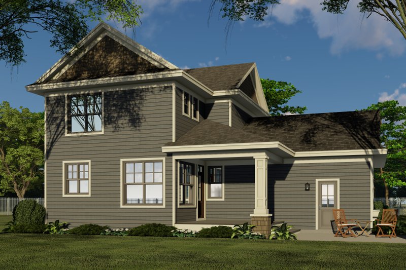 House Blueprint - Exterior - Rear Elevation for Traditional House Plan #51-1189 - 3 bed, 2.5 bath