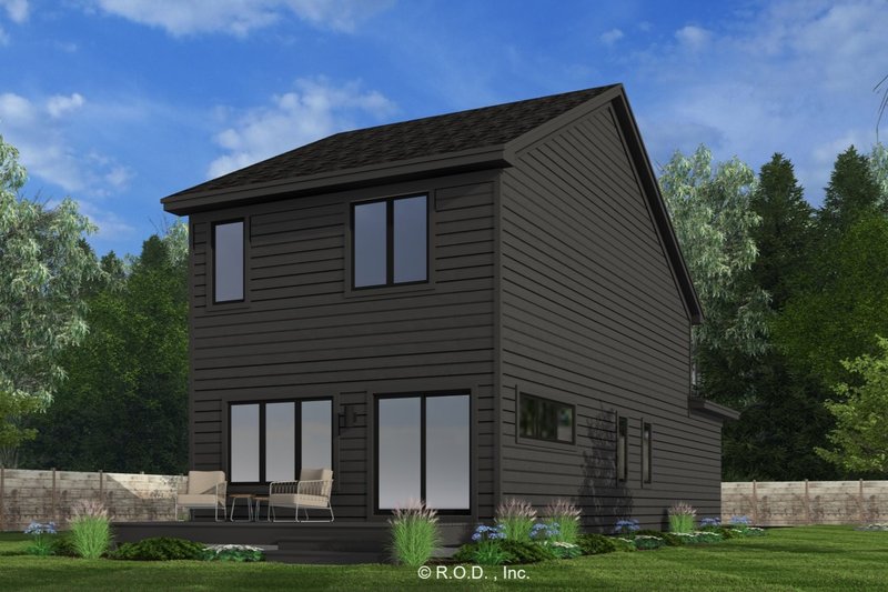 House Design - Exterior - Rear Elevation for Modern House Plan #51-1311 - 2 bed, 2.5 bath