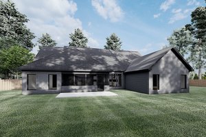 Exterior - Rear Elevation for European House Plan #923-187 - 4 bed, 2.5 bath